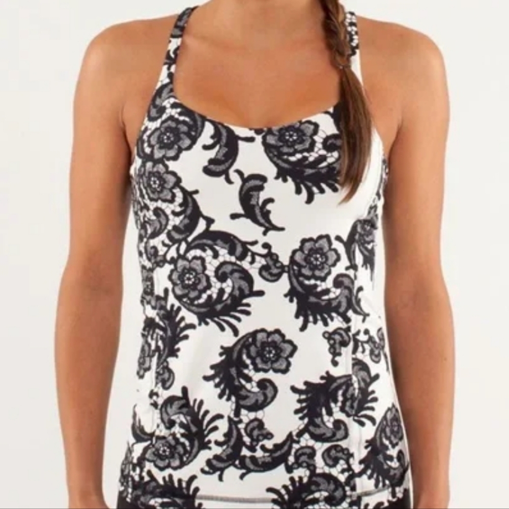 lululemon athletica Black Floral Camisole